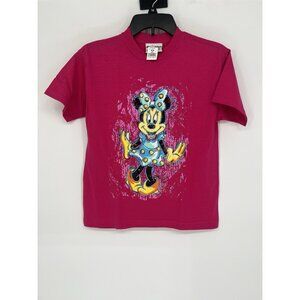 NWT Vintage Walt Disney World Kids Hot Pink Minnie Mouse Graphic tee M
